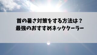 首の暑さ対策